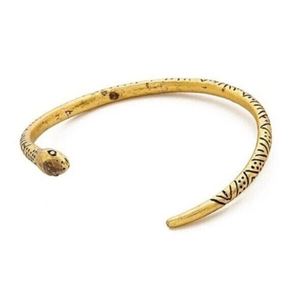 NEW Madewell Gold Snake Cuff Brass Open End Bracelet - Picture 4 of 7